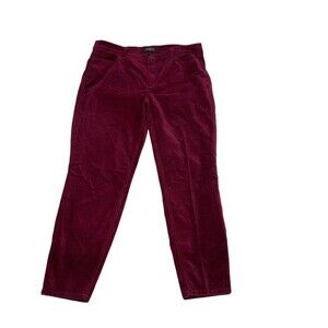 Talbots Flawless Pocket Petites Jeggings 14P Burgundy Wine Red Velvet Stretchy